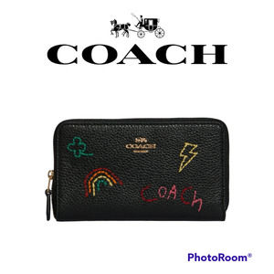 New 🎀 Coach Medium Id Zip Wallet With Diary Embroidery